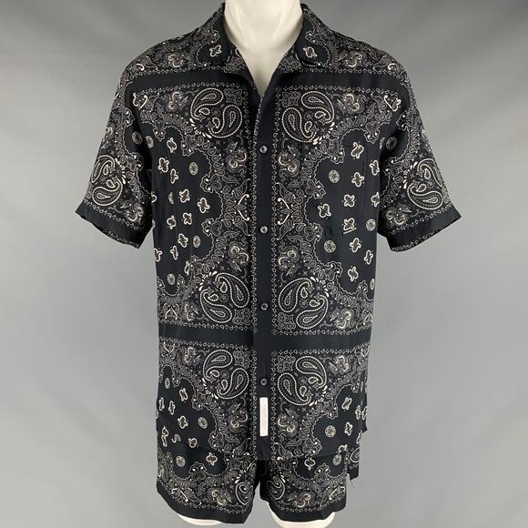 ALEXANDER WANG Size M Black Bandana Silk Camp Set - Picture 1 of 8